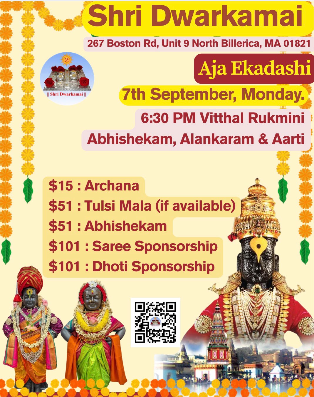 Aja Ekadashi Sept7