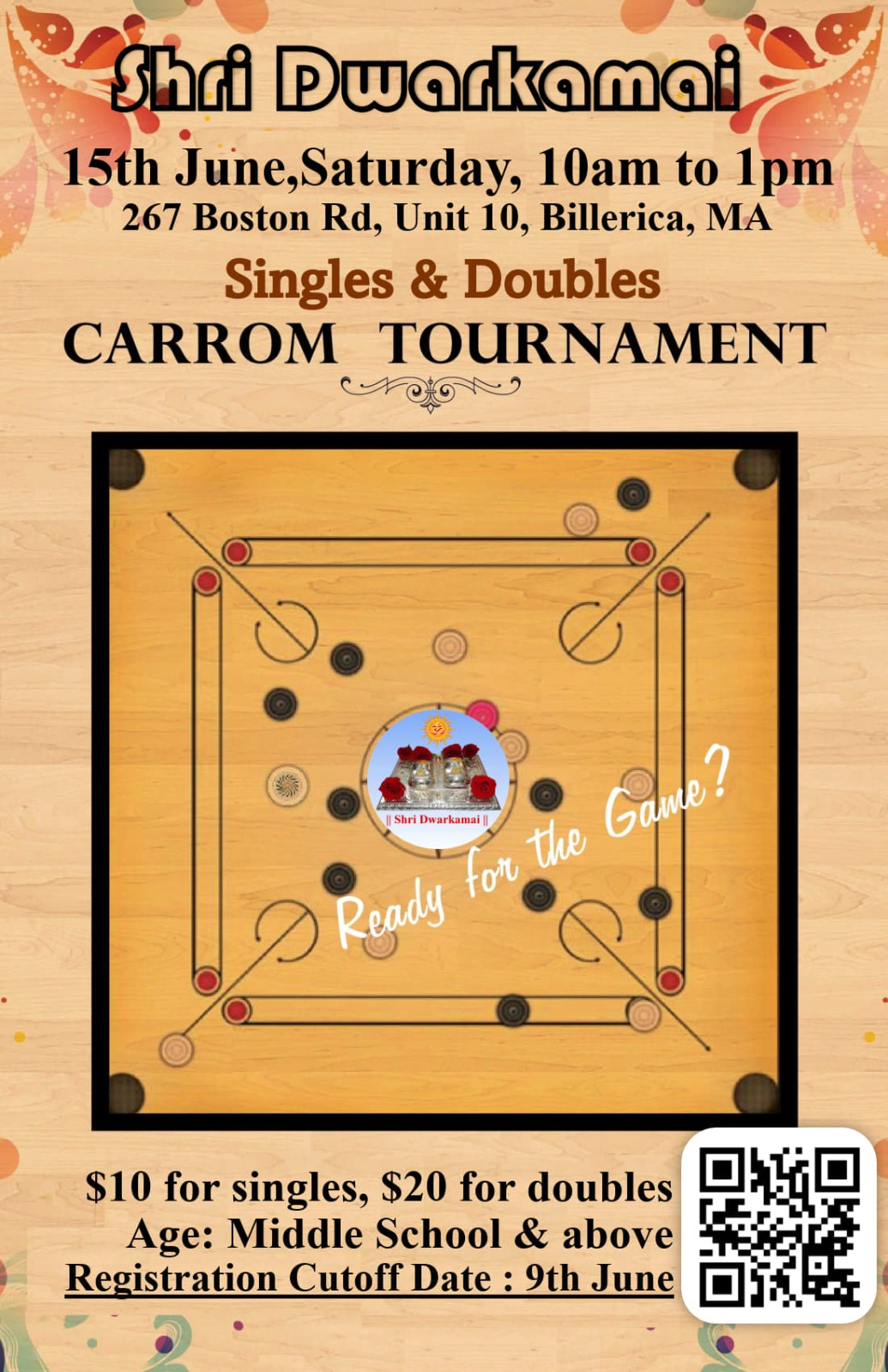 Carroms Tournament 15Jun2024