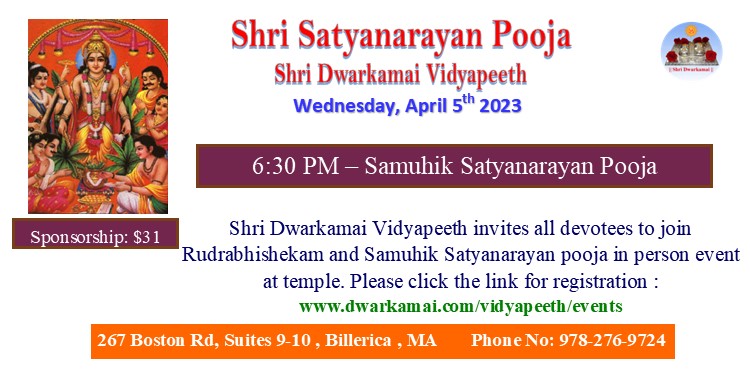 Dwarkamai Satyanarayan Pooja April2023